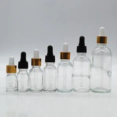 Potel Gwydr Clir gyda Dropper